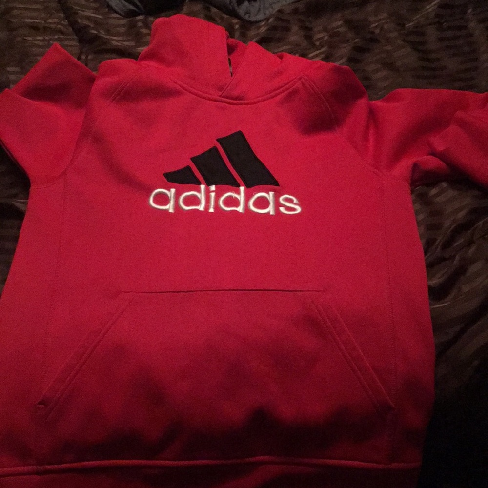 Red adidas hoodie